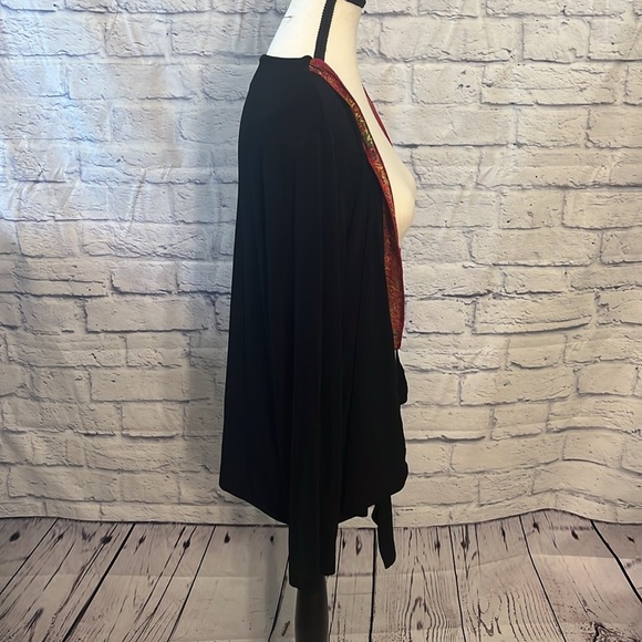 Chico’s Travelers Open Front Cardigan Jacket Silk Ribbon Trim Front Tie Size 3 - Picture 6 of 9